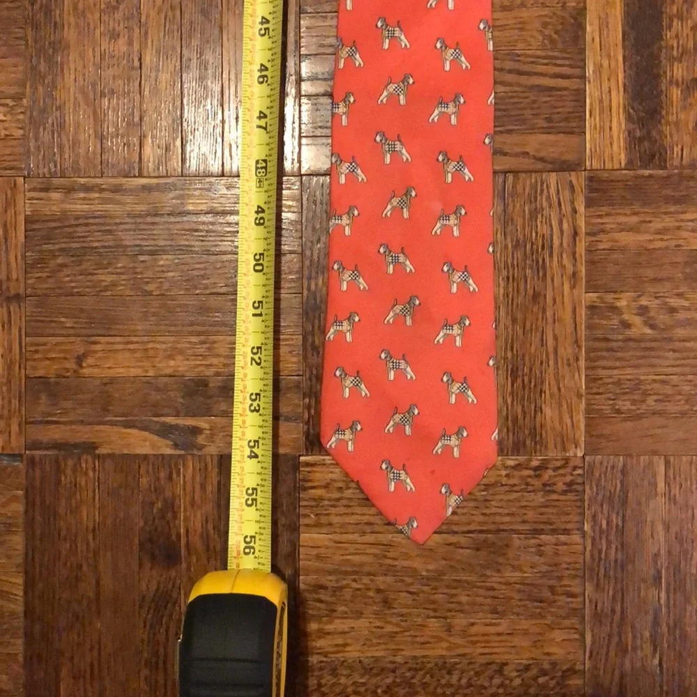 BURBERRY Tie/ Dogs/Orange - Picture 6 of 9